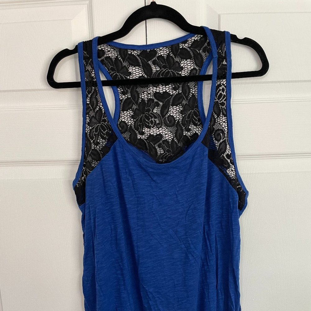 Black & Blue Mesh Top Torrid Tank